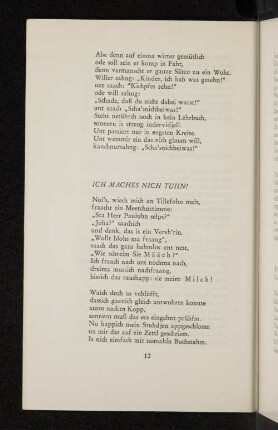 Ich maches nich thun!