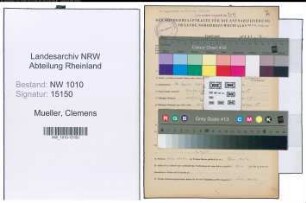 Entnazifizierung Clemens Mueller , geb. 17.04.1920 ()