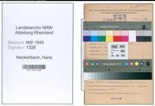 Entnazifizierung Hans Heckenbach , geb. 18.02.1902 (Kaufmaennischer Angestellter)