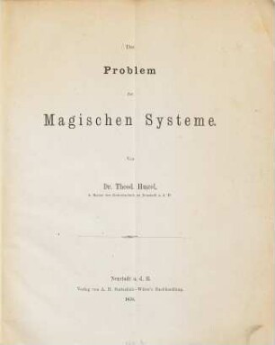 Das Problem der magischen Systeme