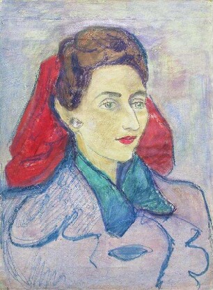 Frau mit rotem Haarband