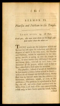 Sermon VI. Pharisee and Publican in the Temple