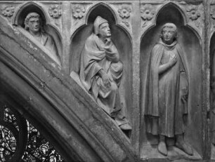 Mittleres Westportal — Nördliche Rahmung, 7. Zone: Johannes der Täufer predigt im Beisein Christi