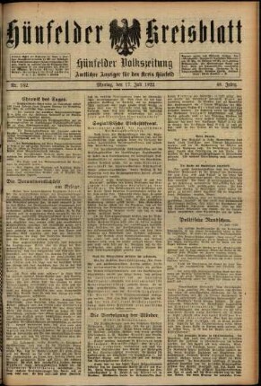 Ausgabe vom Montag, den 17. Juli 1922.