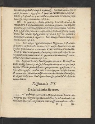 Disputatio VI. De Secta Methodicorum.