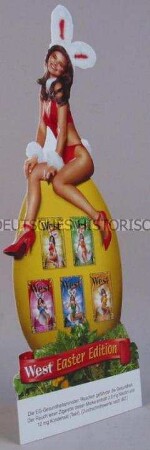 Werbeaufsteller für "West"-Zigaretten, "West Easter Edition"