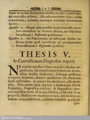 Thesis V. In Convulsionum Diagnosim inquirit