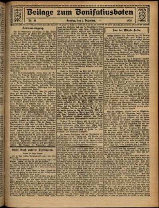 Zweite Ausgabe vom Sonntag, den 02. Dezember 1928.
