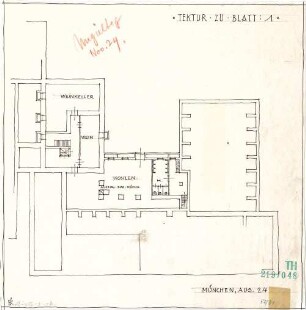 Fischer, Theodor; Bad Kissingen; Kurhaus-Hotel - Grundriss Keller
