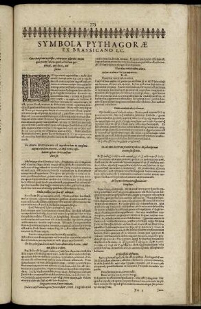 Symbola Pythagoræ Ex Brassicano
