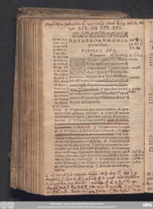 De Verborum Obligationibus. Titulus XVI.