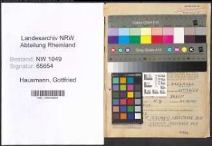 Entnazifizierung Gottfried Hausmann , geb. 20.07.1918 (Kaufmann)