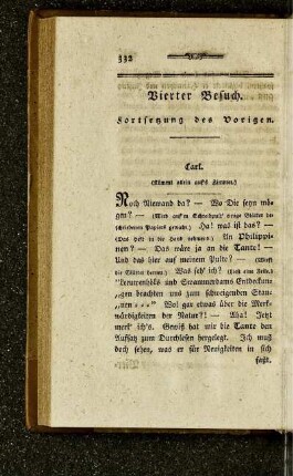 Vierter Besuch. Fortsetzung des Vorigen.