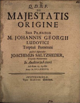 De Maiestatis Origine