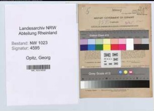Entnazifizierung Georg Opitz , geb. 10.05.1897 (Lehrer)