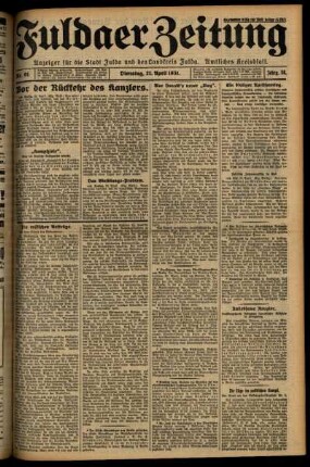 Ausgabe vom Dienstag, den 21. April 1931.