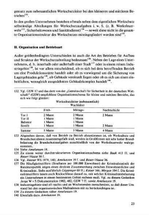 II. Organisation und Betriebsart
