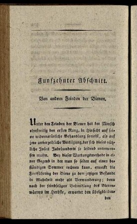 Funfzehnter Abschnitt. Von anderen Feinden der Bienen.