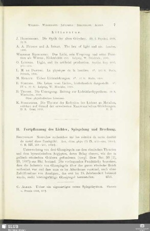 11. Fortpflanzung des Lichtes, Spiegelung und Brechung