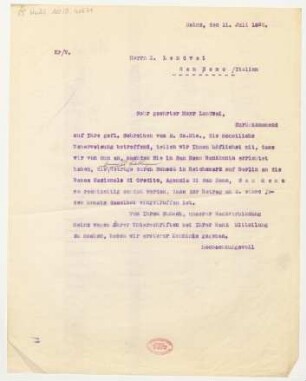Brief an Erwin Lendvai : 11.07.1925