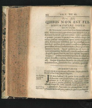 Tit. XII. Quibus Non Est Permissum Facere Testamentum.