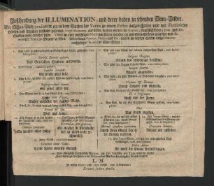 Beschreibung der Illumination, ...
