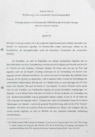 Einführung in die romanische Sprachwissenschaft, Vorlesung Tübingen : Kursmaterial
