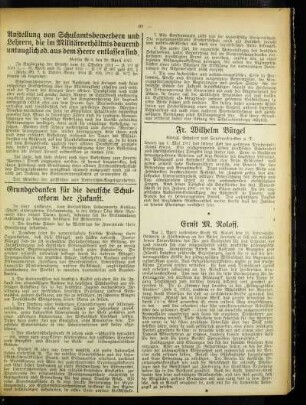 Fr. Wilhelm Bürgel : königl. Schulrat und Seminardirektor a. D. ; Ernst M. Roloff