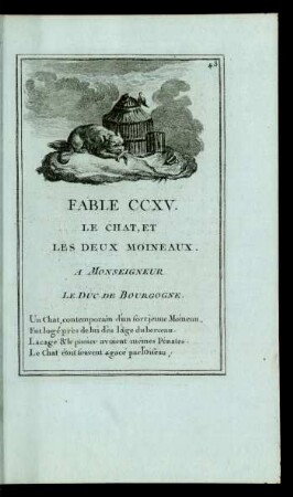 Fable CCXV. Le Chat, Et Les Deux Moineaux.