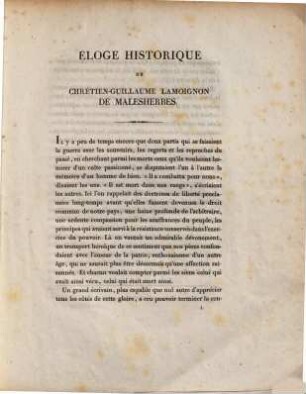 Éloge historique de Chrétien-Guillaume Lamoignon de Malesherbes : discours qui a remporté le prix d'éloquence, décerné par l'Academie Française, dans la séance du 9 aout 1831