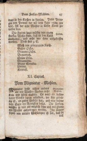 XI. Capitel. Vom Migniatur-Mahlen.