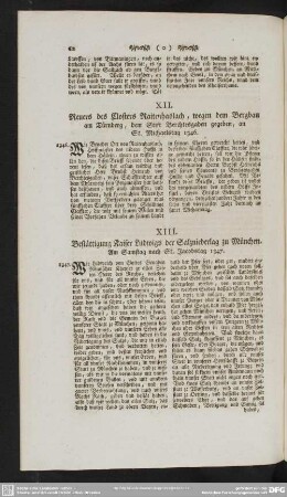 XIII. Bestättigung Kaiser Ludwigs der Salzniederlag zu München. Am Samstag nach St. Jacobstag 1347