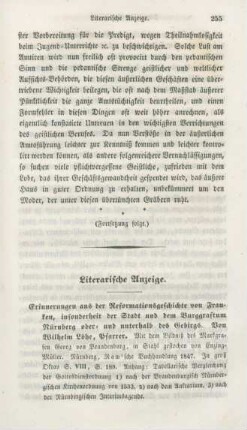 255-260 Literarische Anzeige