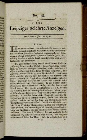 No. 58. Den 22ten Julius 1791.