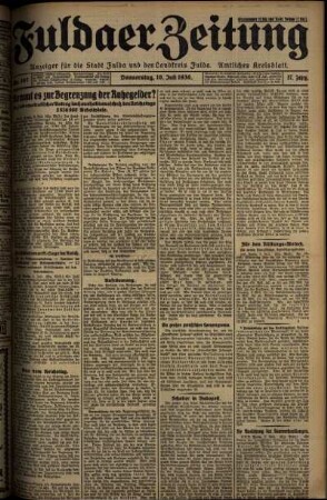 Ausgabe vom Donnerstag, den 10. Juli 1930.