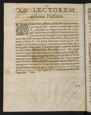 6, Ad Lectorem authoris Praefatio