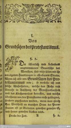 I. Von Grundsätzen des Protestantismus