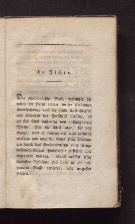 An Fichte.