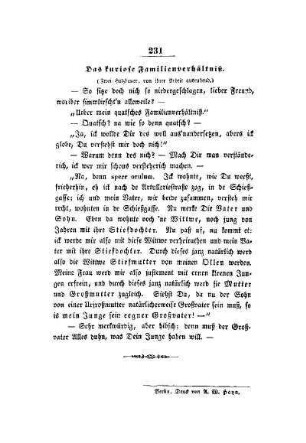 Das kuriose Familienverhältniß