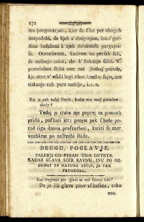 Drugu Poglavje. = Zweytes Hauptstück. Fehler von Seite des Kindes.