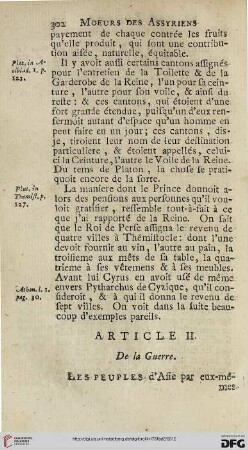 Article second: De la guerre