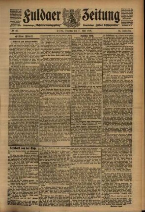 Erste Ausgabe vom Samstag, den 17. Juli 1909.