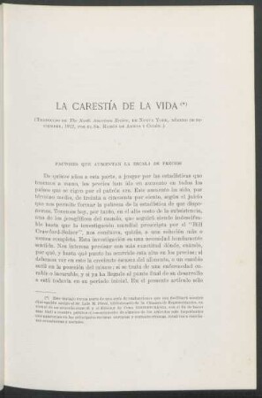 La carestía de la vida
