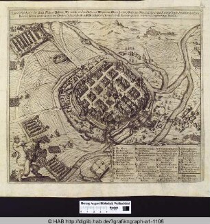 Belagerungskarte der Stadt Pilsen in Böhmen