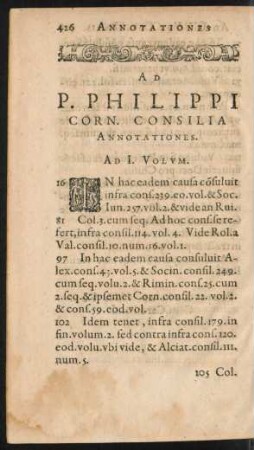 Ad P. Philippi Corn. Consilia Annotationes.