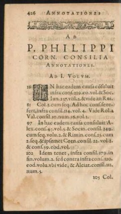 Ad P. Philippi Corn. Consilia Annotationes.