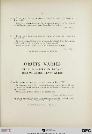 Objets variés pièces montées en bronze thermomètre – baromètre (Nr. 76-83)