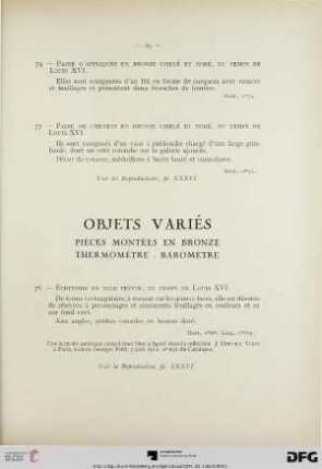 Objets variés pièces montées en bronze thermomètre – baromètre (Nr. 76-83)
