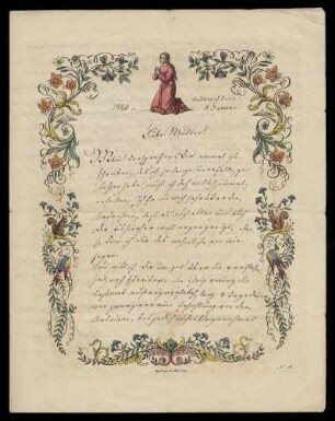Brief von Karl Hassenpflug an Agnes Dorothea Henriette Hassenpflug