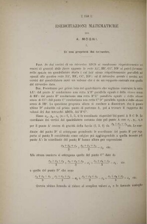 Esercitazioni matematiche.